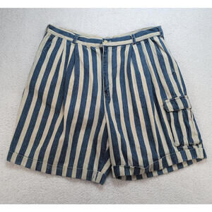 Vintage Ralph Lauren Chaps Men's 34 Shorts Vintage Striped Cargo Pleated Retro